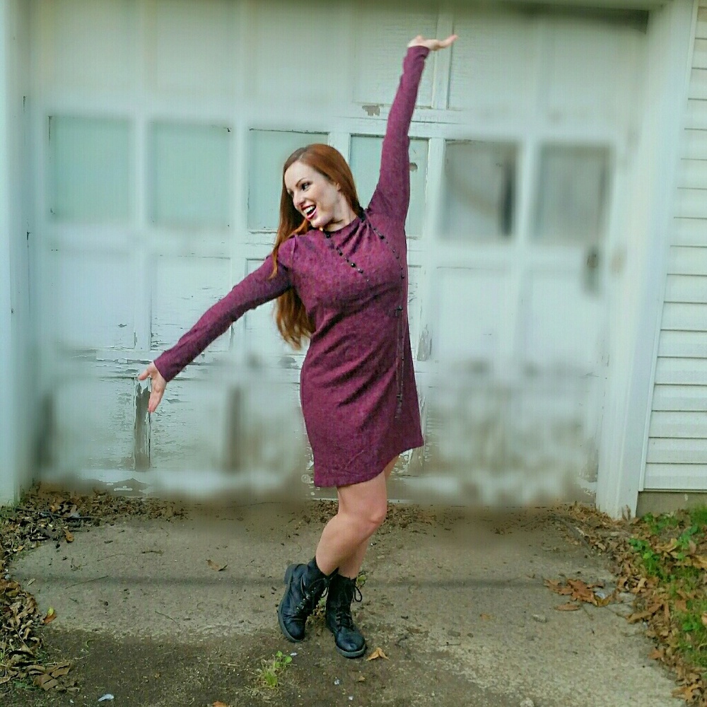 Berry Colored Long Sleeve dress